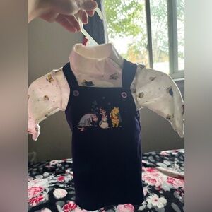Disney Winnie the Pooh Kids Outfit - Navy and White 12 months